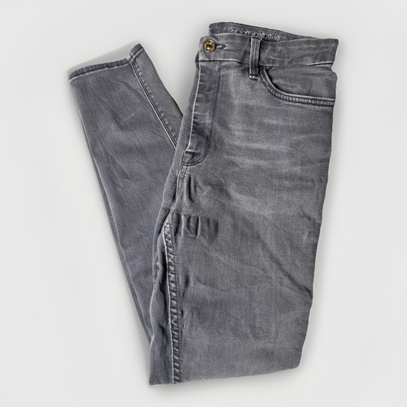 7 For All Mankind Denim - 7 For All Mankind Womens High Rise Ankle Skinny Black Gray Jeans Size 32
